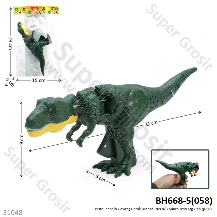 Pistol T-Rex Kepala Goyang Gerak B/O Suara Toys Ktg Opp @240