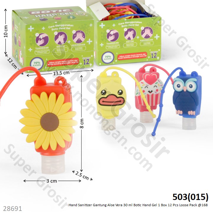 Hand Sanitizer Gantung Aloe Vera 30 ml Botic Hand Gel 1 Box 12 Pcs Loose Pack @168