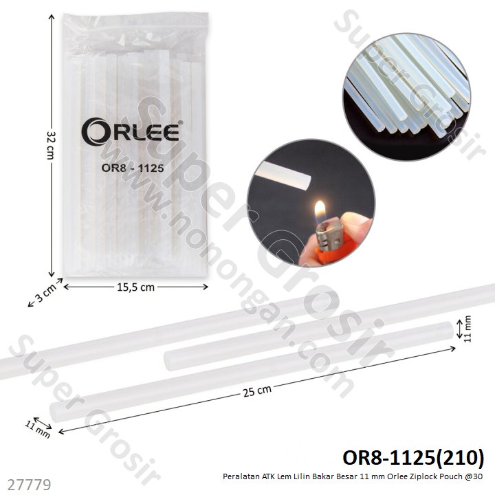 Lem Lilin Bakar Besar 11 mm Orlee Ziplock Pouch @30
