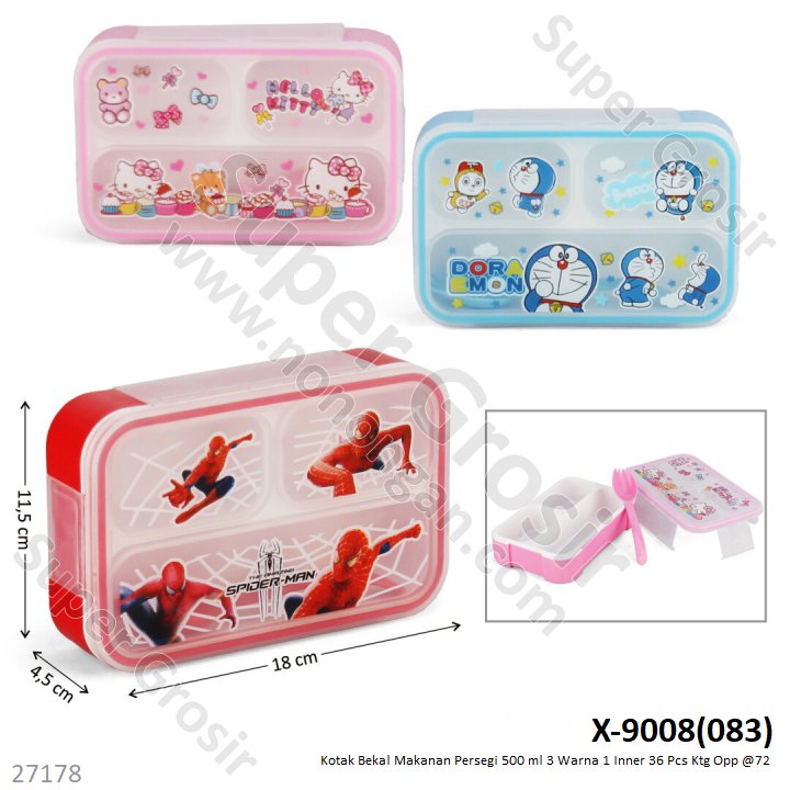 Lunch Box Karakter 500 ml 1 Inner 36 Pcs Ktg Opp @72