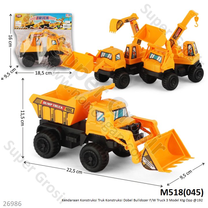 Truk Konstruksi Dobel Bulldozer F/W Truck 3 Model Ktg Opp @192