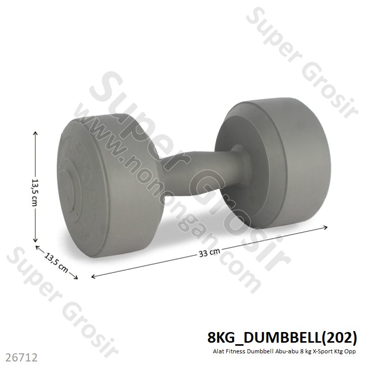 Dumbbell Abu-abu 8 kg X-Sport Ktg Opp @0