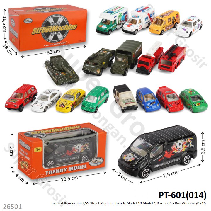 Diecast Mobil Skala Hot Wheels 1:64 F/W Street Machine 18 Model 1 Box 36 Pcs Box Window @216