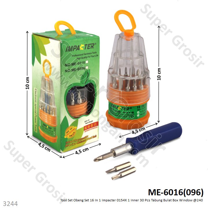 Obeng Set 16 In 1 Impacter 0154X 1 Inner 30 Pcs Tabung Bulat @240