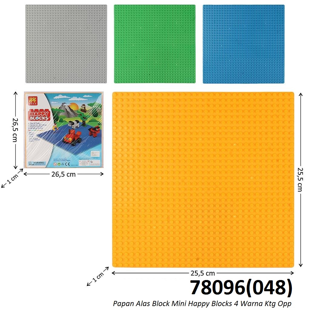 Papan Alas Mini Block Happy Blocks 4 Warna Ktg Opp @192