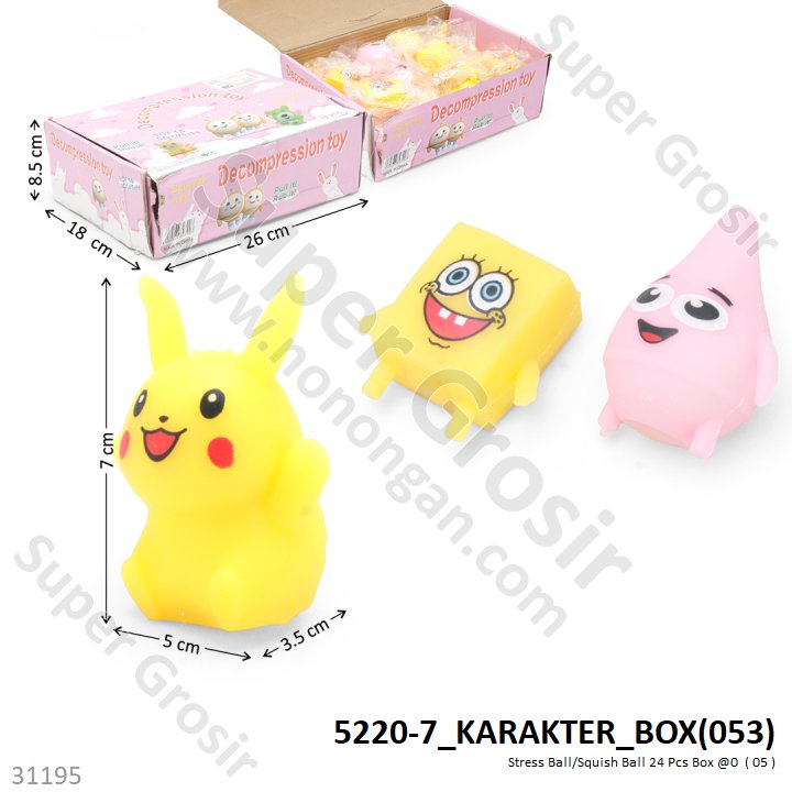 Squishy Buah / Karakter 1 Box 24 Pcs Ktg Opp @0
