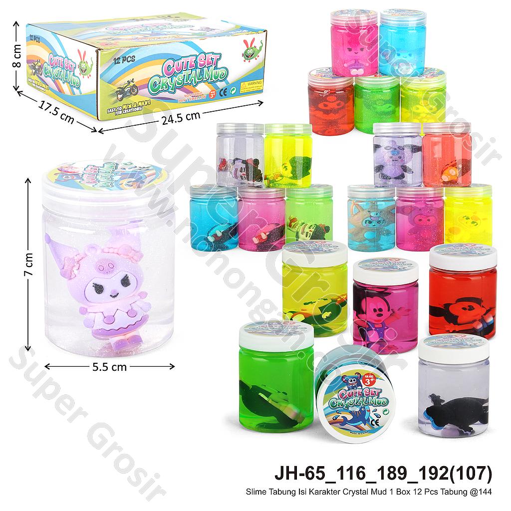 Slime Tabung Isi Karakter Crystal Mud 1 Box 12 Pcs Tabung @144