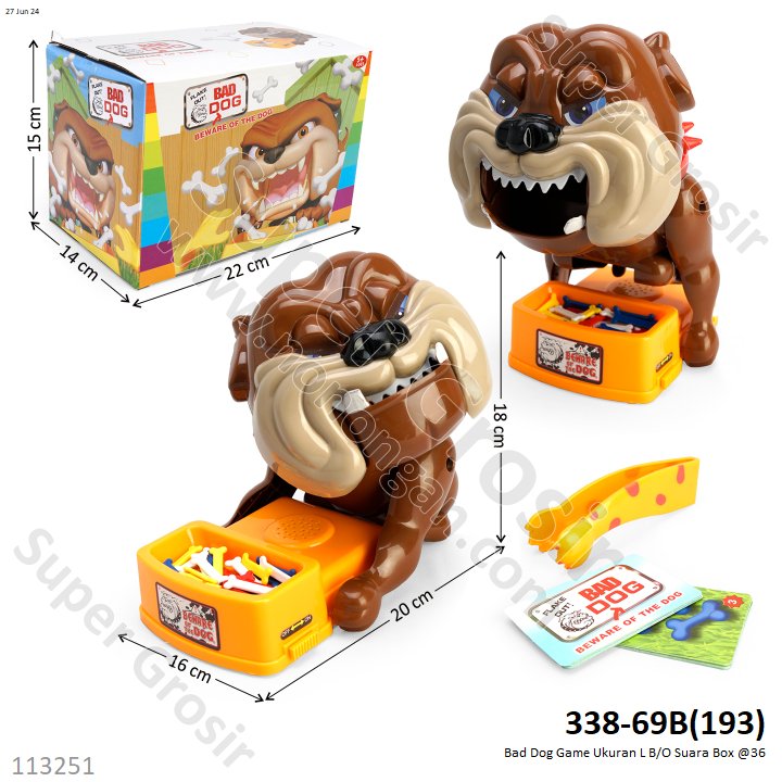 Game Toys Bad Dog Game Ukuran L B/O Suara 338-69B Box @36