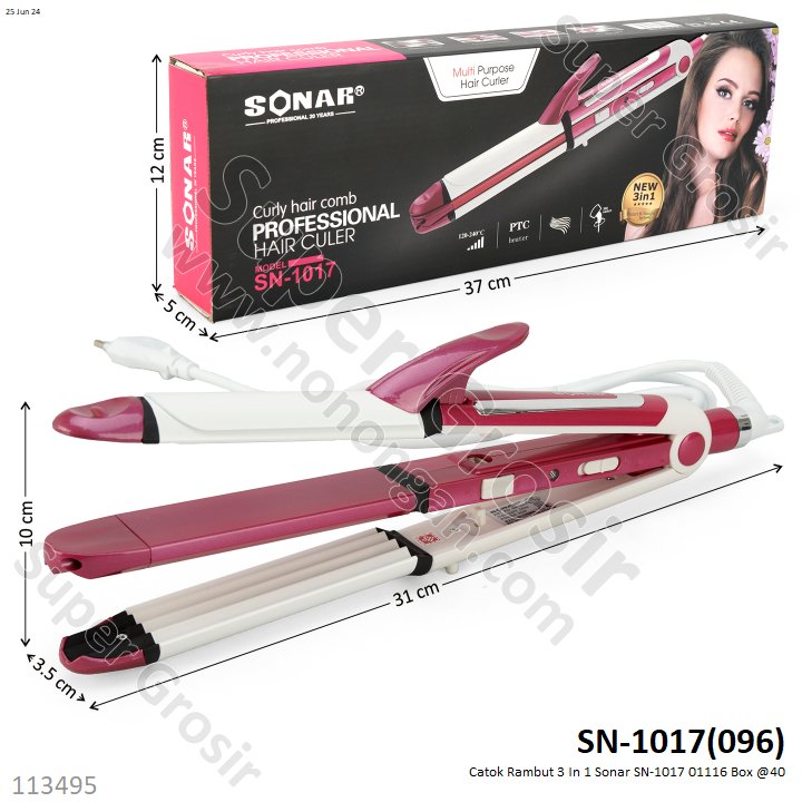 Catok Rambut 3 In 1 Sonar SN-1017 01116 Box @40