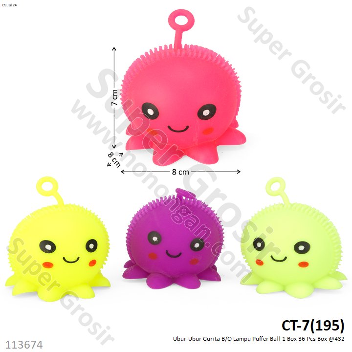 Ubur-Ubur Gurita B/O Lampu Puffer Ball 1 Box 24 Pcs Loose Pack @432
