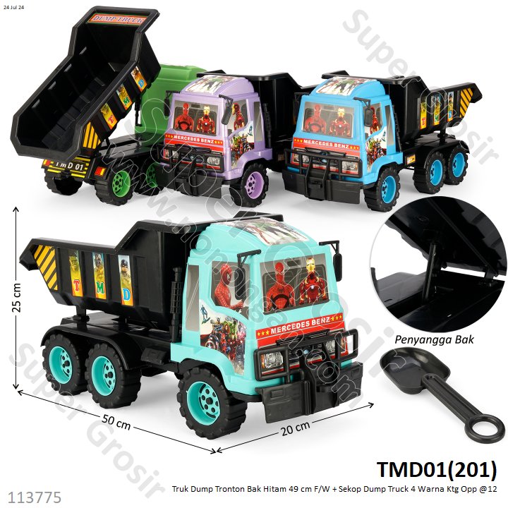 Truk Dump Tronton 49 cm F/W Bak Hitam + Sekop Dump Truck Ktg Opp @12