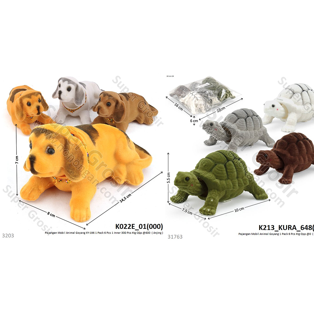 Hewan Kepala Goyang 1 Pack 6 Pcs Ktg Opp @640