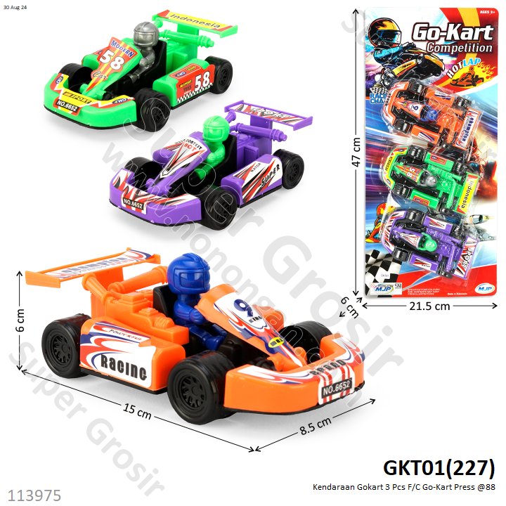 Mobil Balap Gokart 3 Pcs F/C Go-Kart Press @88