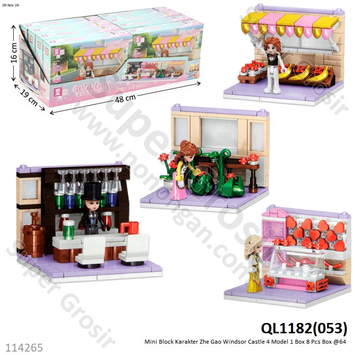 Mini Block Friends Gerai Zhe Gao Windsor Castle 4 Model 1 Box 8 Pcs Box @64