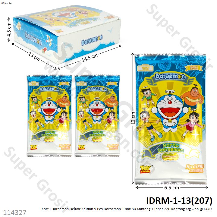 Kartu Doraemon Deluxe Edition 5 Pcs Doraemon 1 Box 30 Kantong 1 Inner 720 Kantong Ktg Opp @1440