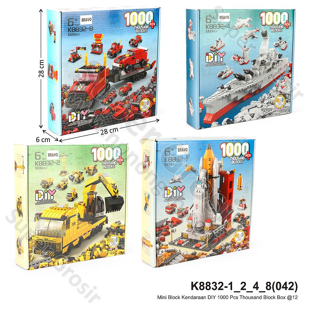Mini Block Kendaraan DIY 1000 Pcs Thousand Block Box @12