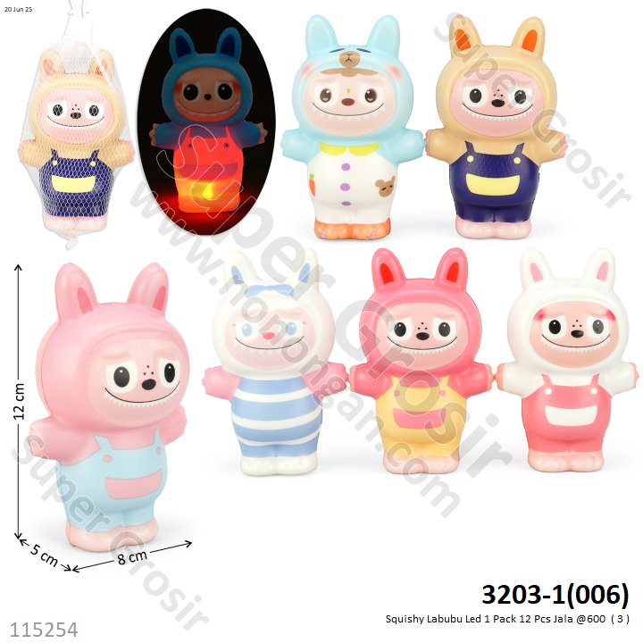 Squishy Labubu Led 1 Pack 12 Pcs Jala @600