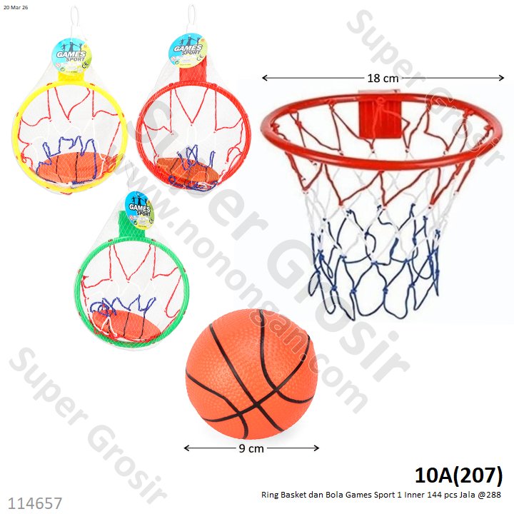 Ring Basket dan Bola Games Sport 1 Inner 144 pcs Jala @288