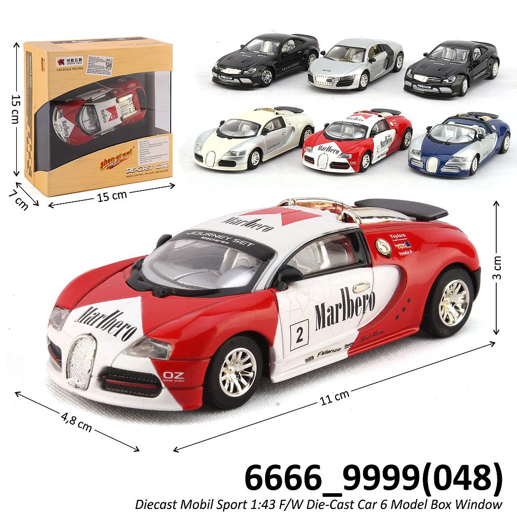 Diecast Mobil Sport 1:43 F/W Die-Cast Car 6 Model Box Window @48