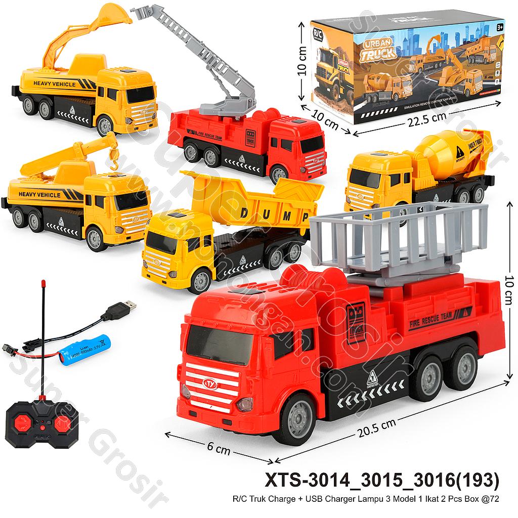 R/C Truk Konstruksi / Damkar Charge + Kabel Charge Lampu Urban Truck 27 MHz 4 Channel 1 Ikat 2 Pcs Box @72