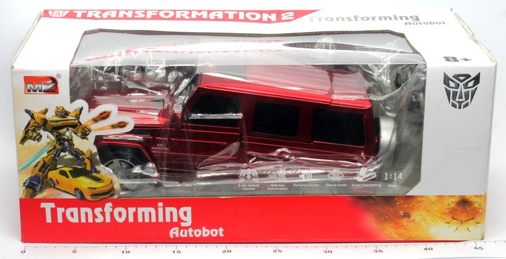 R/C Mobil Jeep Hummer Deform 1:14 Charge + Charger Lampu Suara Peluncur Peluru Kaca Transforming Autobot 2.4 Ghz 6 Channel Box Window @12