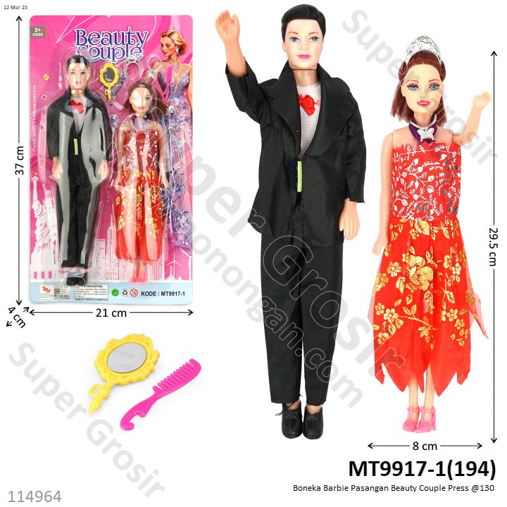 Boneka Barbie Pasangan Beauty Couple Press @130