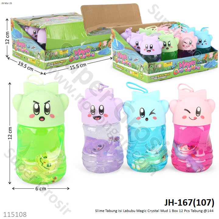 Slime Tabung Isi Labubu Magic Crystal Mud 1 Box 12 Pcs Tabung @144