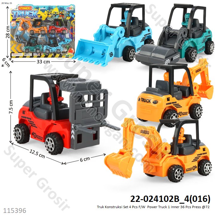 Truk Konstruksi 4 Pcs F/W  Power Truck 1 Inner 36 Pcs Press @72