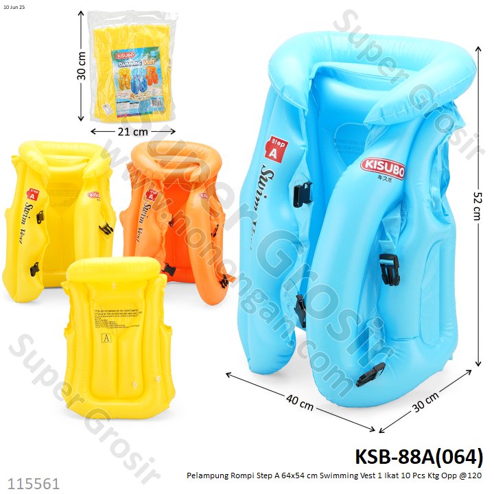 Pelampung Rompi Step A 64x54 cm Swimming Vest 1 Ikat 10 Pcs Ktg Opp @120