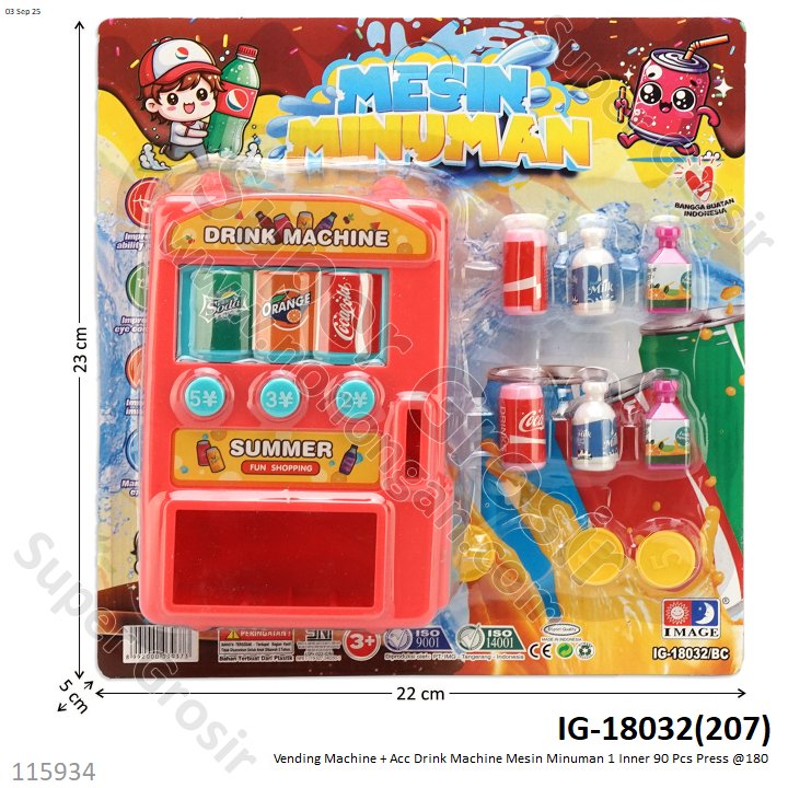 Vending Machine + Acc Drink Machine Mesin Minuman 1 Inner 90 Pcs Press @180