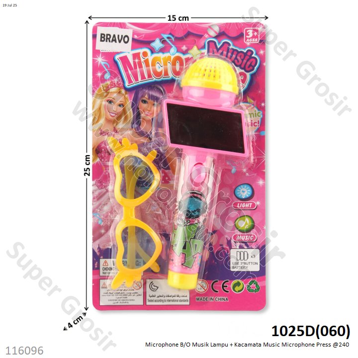Microphone B/O Musik Lampu + Kacamata Music Microphone Press @240