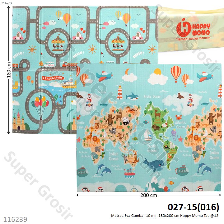 Matras Lipat Eva Gambar 10 mm 180x200 cm Happy Momo Tas @12