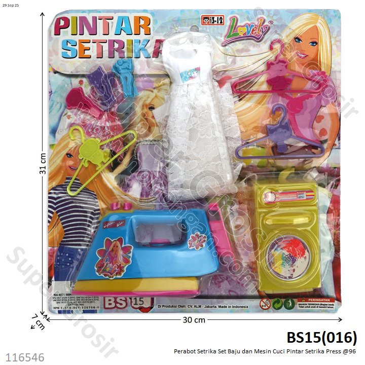 Perabot Setrika Set Baju dan Mesin Cuci Pintar Setrika Press @96