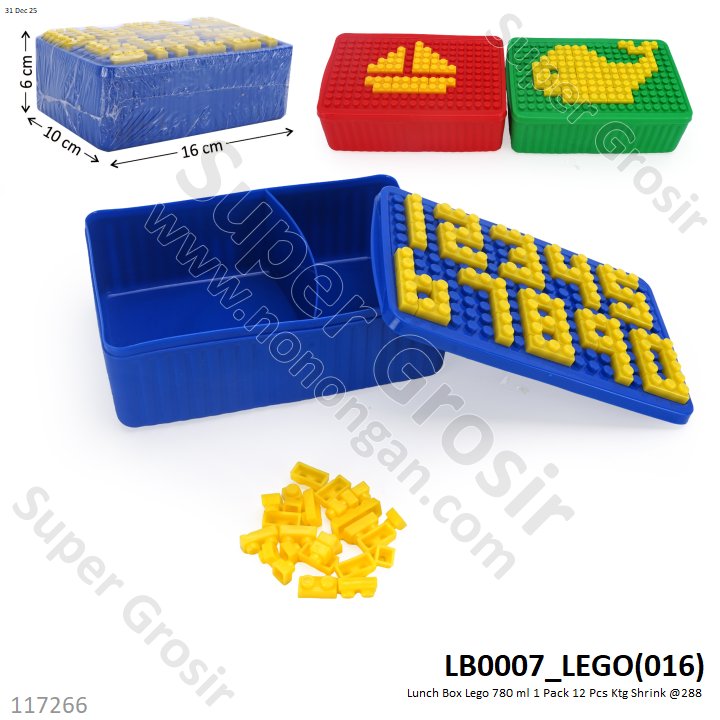 Lunch Box Lego 780 ml 1 Pack 12 Pcs Ktg Shrink @288