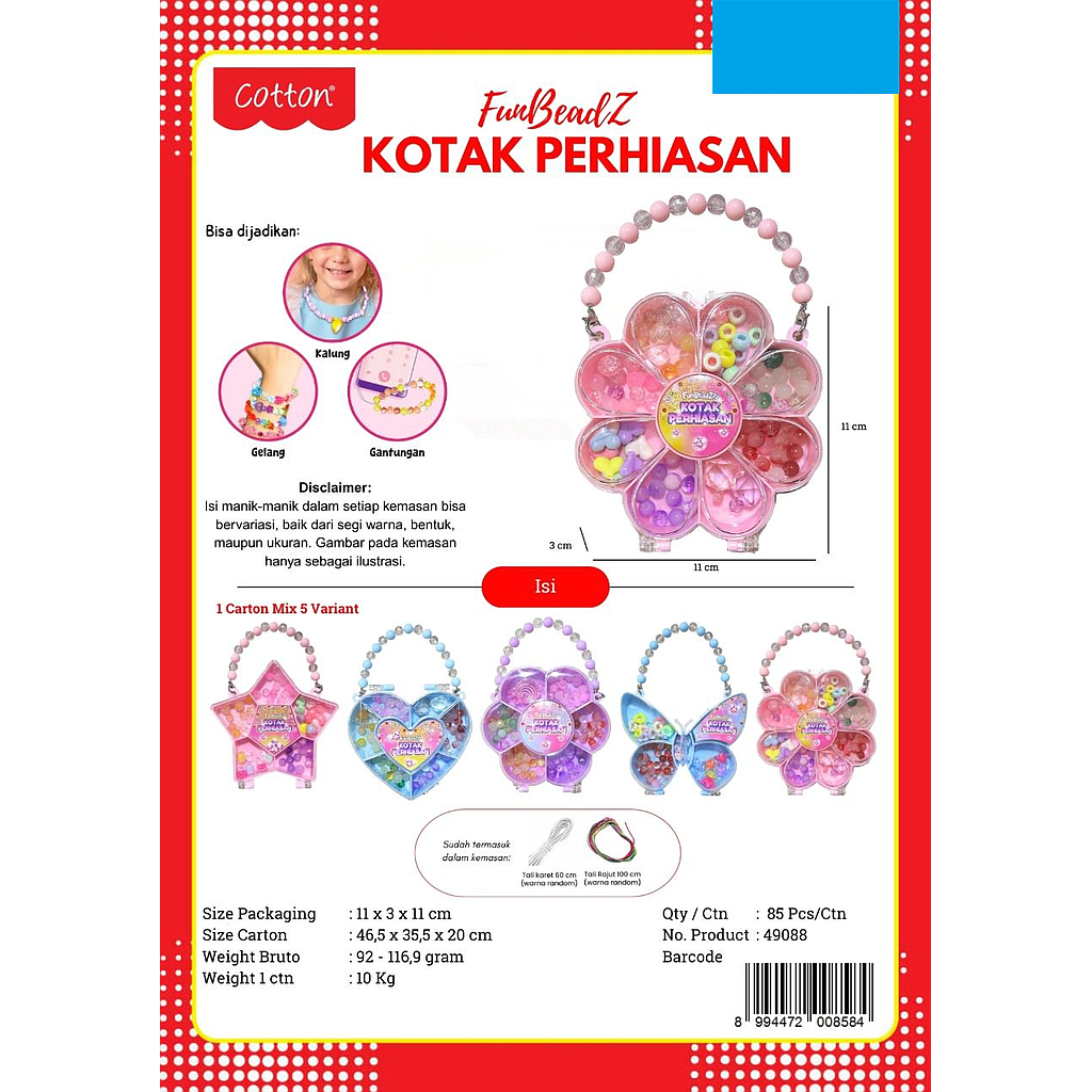 Meronce Manik Manik Kotak Perhiasan Ktg Shrink @85