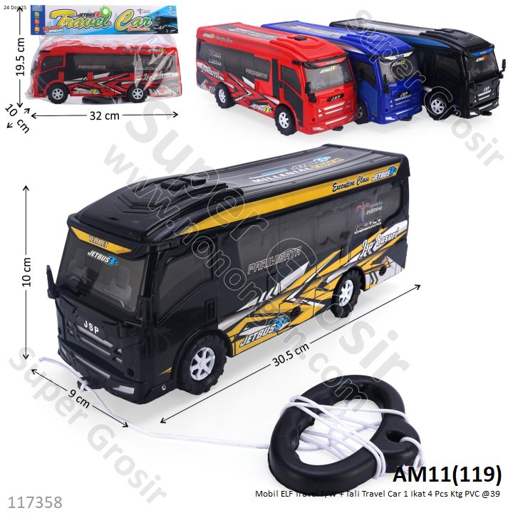 Mobil ELF Travel F/W + Tali Travel Car 1 Ikat 4 Pcs Ktg PVC @39