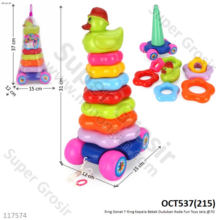 Ring Donat 7 Ring Kepala Bebek Dudukan Roda Fun Toys Jala @70