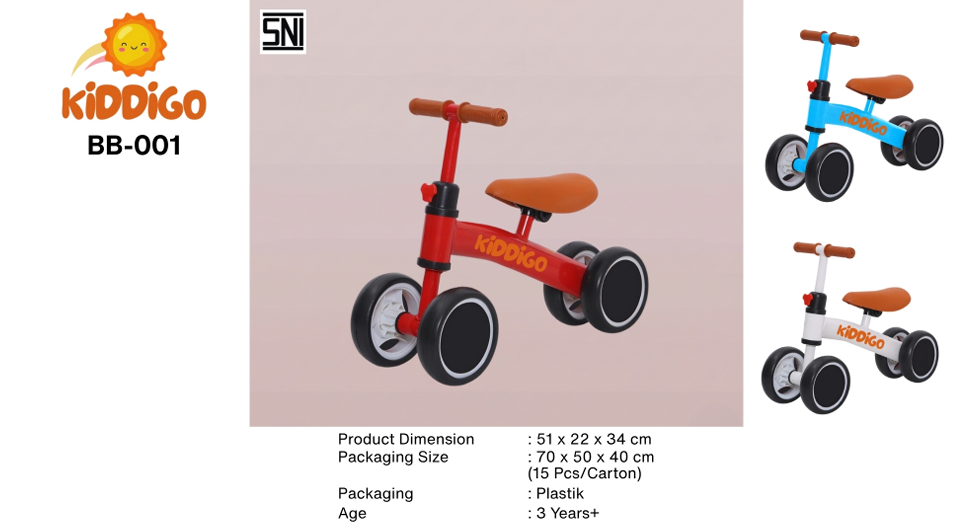 Tunggangan Sepeda Balance Bike Kiddigo Ktg Opp @15