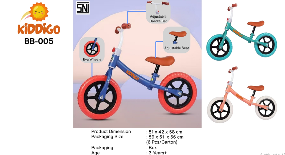Tunggangan Sepeda Balance Bike Kiddigo Koli @1