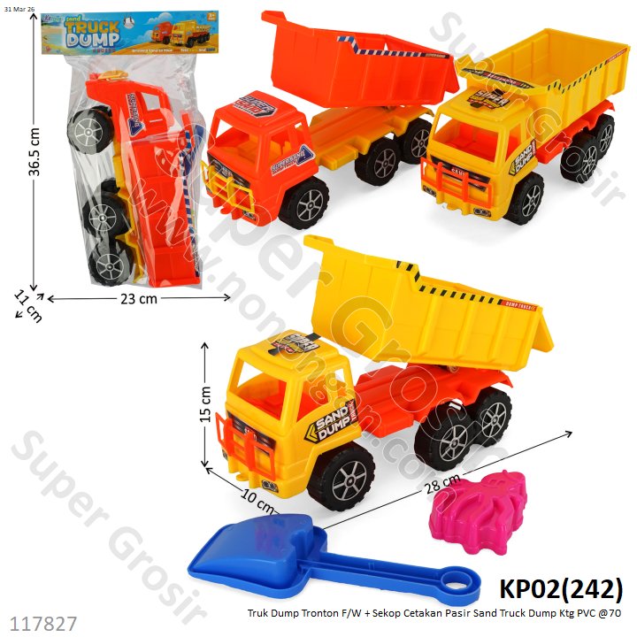 Truk Dump Tronton F/W + Sekop Cetakan Pasir Sand Truck Dump Ktg PVC @70