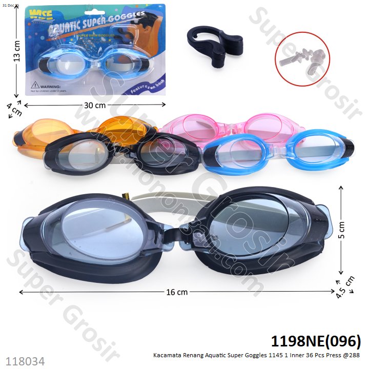 Kacamata Renang Aquatic Super Goggles 1145X 1 Inner 36 Pcs Press @288
