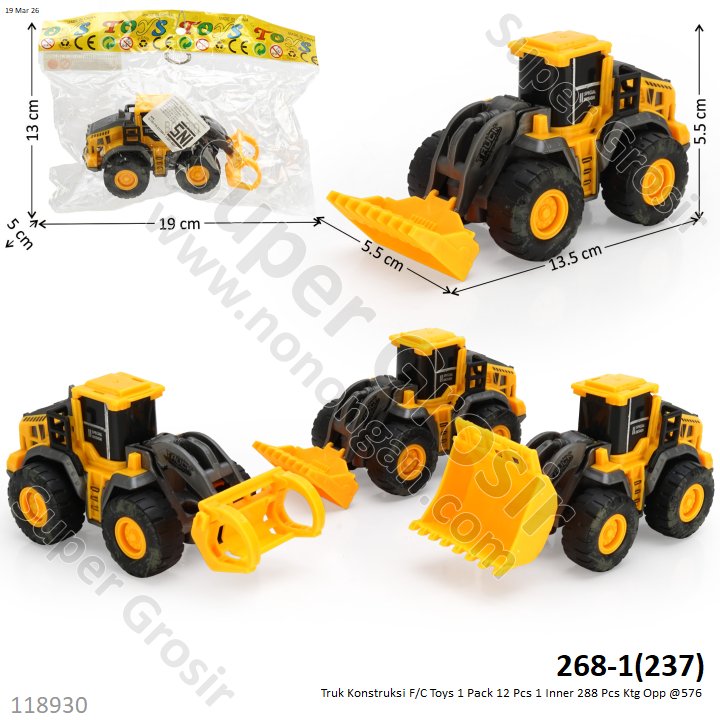 Truk Konstruksi F/C Toys 1 Pack 12 Pcs 1 Inner 288 Pcs Ktg Opp @576
