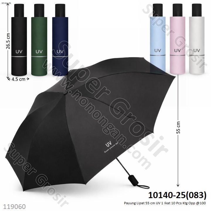 Payung Lipat 55 cm UV 1 Ikat 10 Pcs Ktg Opp @100