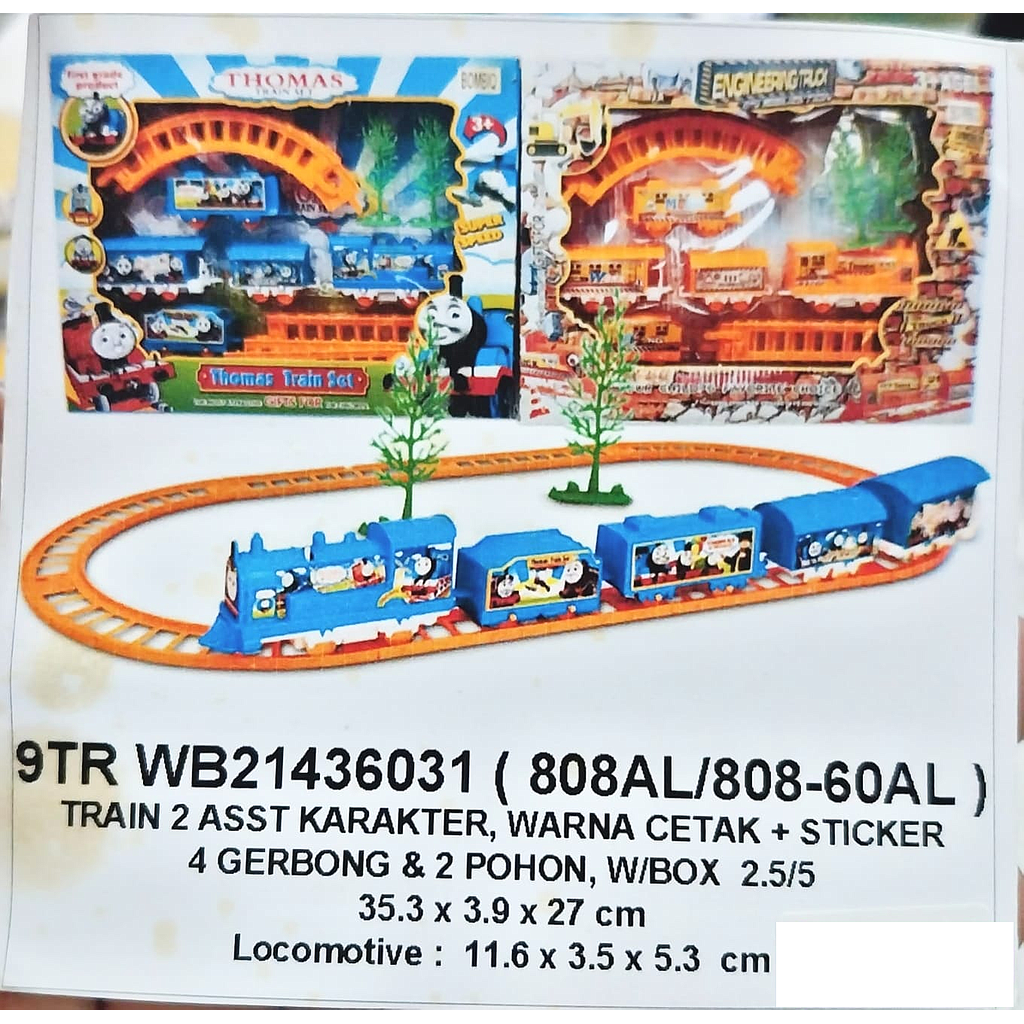 Kereta Api 5 Gerbong dan Track B/O Jalan 1 Inner 30 Pcs Box Window @60