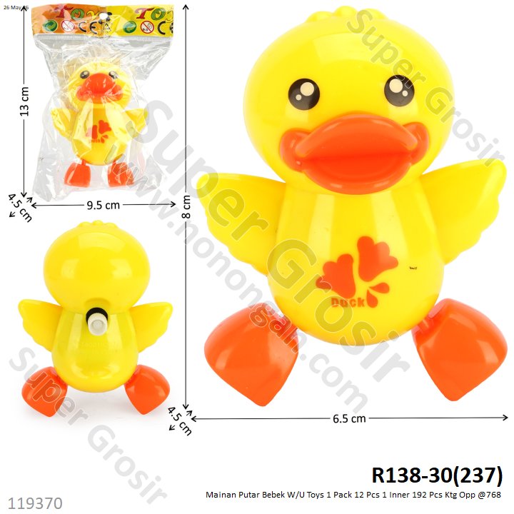 Mainan Putar Bebek W/U Toys 1 Pack 12 Pcs 1 Inner 192 Pcs Ktg Opp @768