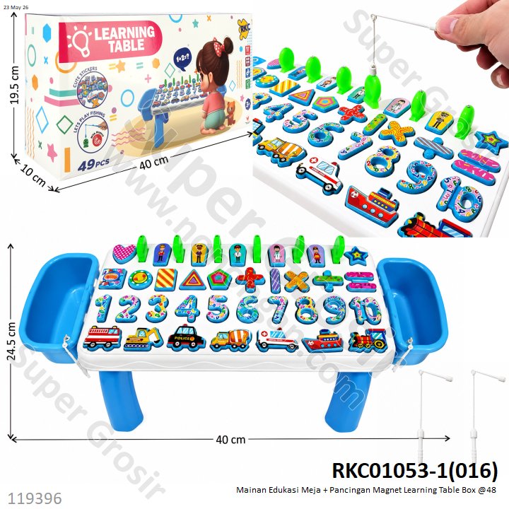 Mainan Edukasi Meja + Pancingan Magnet Learning Table Box @48