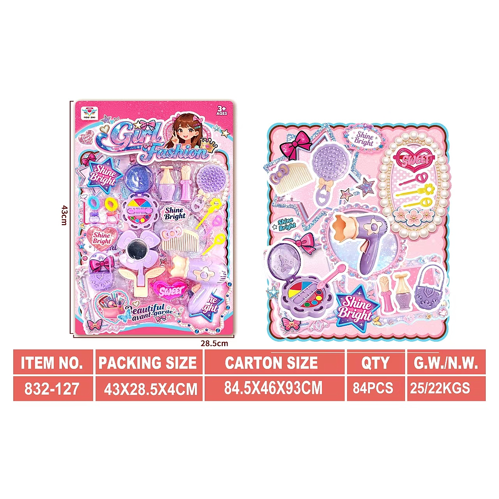 Mainan Salon Make Up Set Girl Fashion 1 Inner 60 Pcs Press @120