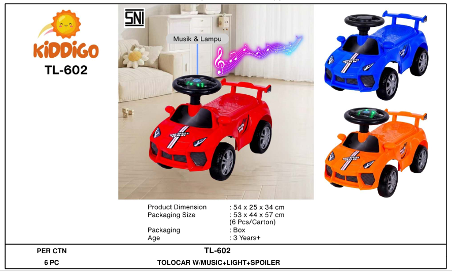 Tunggangan Mobil B/O Musik Lampu Kiddigo Ride On Car Koli @1