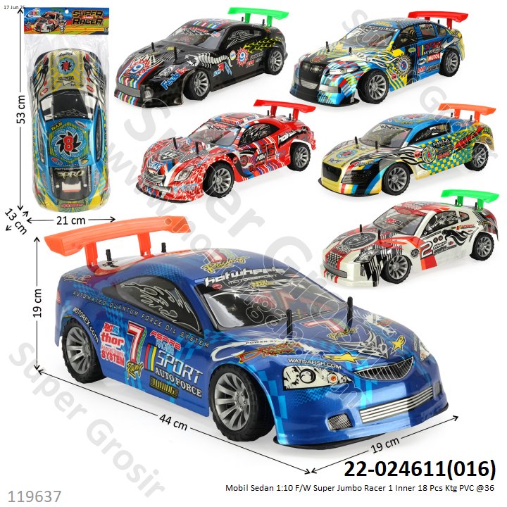 Mobil Sedan 1:10 F/W Super Jumbo Racer 1 Inner 18 Pcs Ktg PVC @36