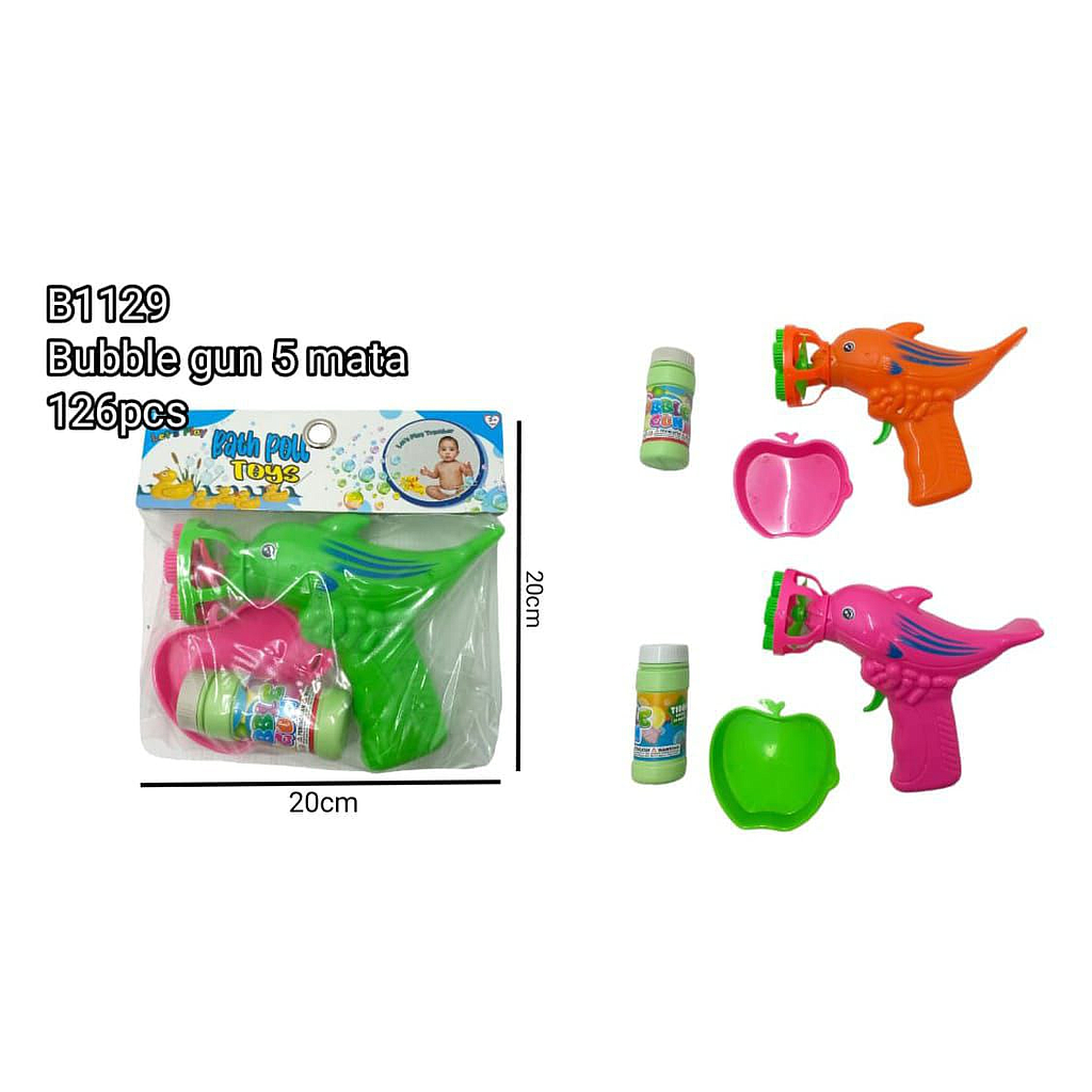 Bubble Gun Lumba-lumba 5 Lubang B/O Toys Ktg PVC @126
